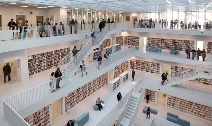 Education in Germany Lead Image: Photo of the public library of the German city of Stuttgart